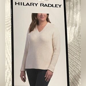 S: Hilary Radley Sparkly V Neck long sleeve sweater